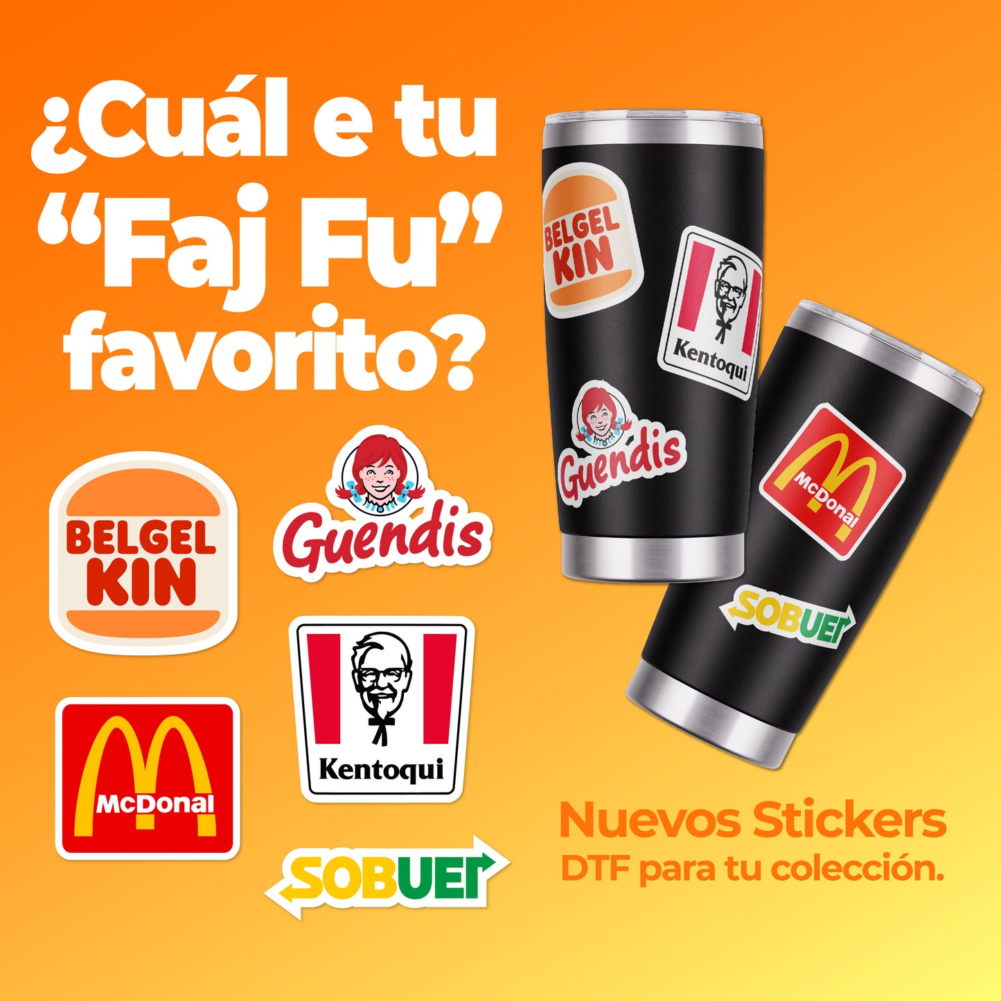 Mini "Faj Fu" UV DTF Stickers